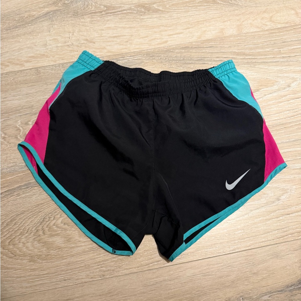 Nike Women's Black and‎ Teal Athletic Shorts